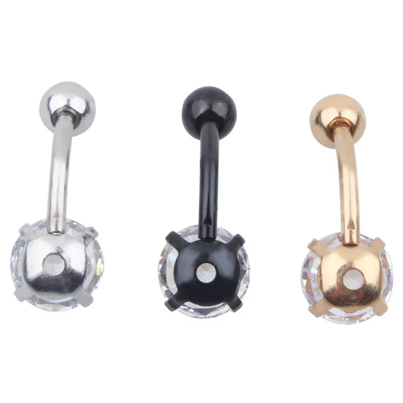 С украшением в виде кристаллов Нержавеющая сталь пирсинг серьги для пупка