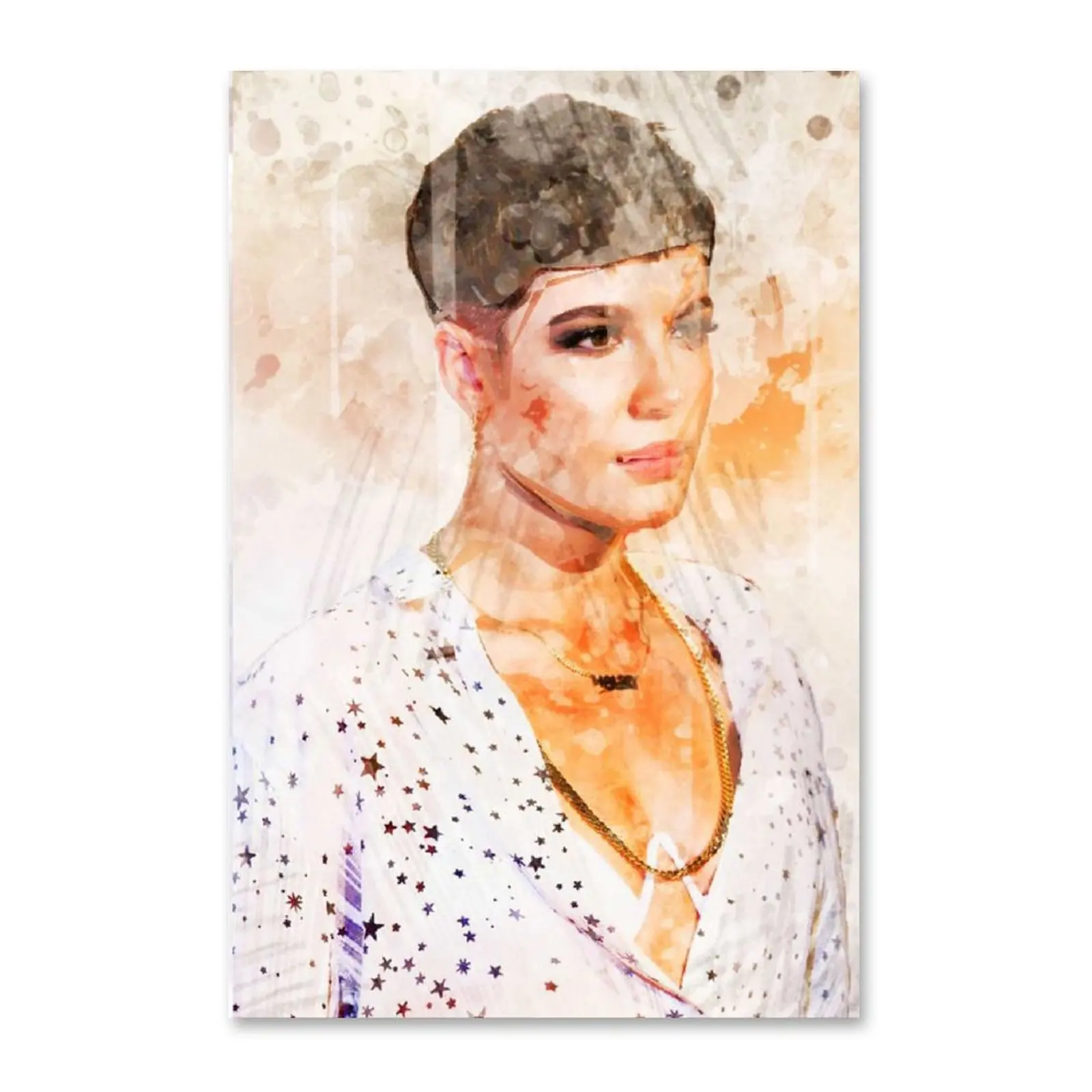 

H-alse-y Music Star Singer RapperCanvas Painting Wall Art Posters and Prints Wall Pictures for Living Room Decoration Home Deco