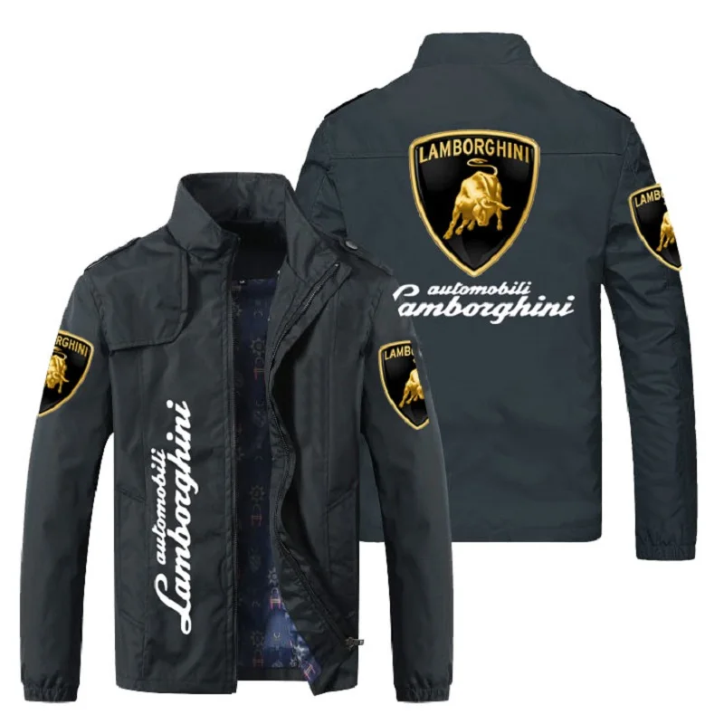 

Boutique racing men's jacket 2021 men's zipper jacket spring and autumn fashion slim jacket Lamborghini logo jacket