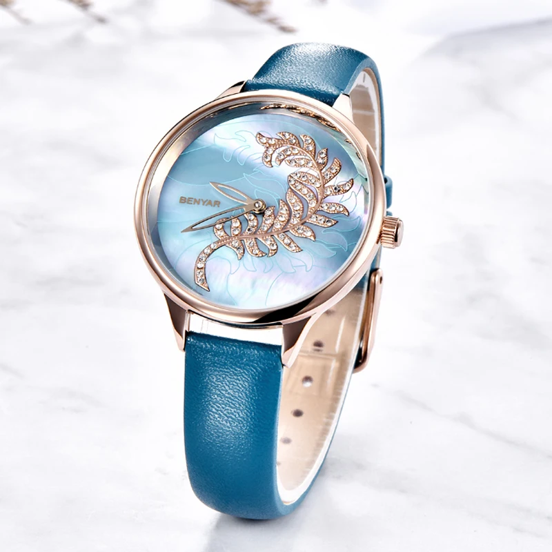 Новые BENYAR женские часы модные кварцевые Топ Бренд роскошные золотые креативные