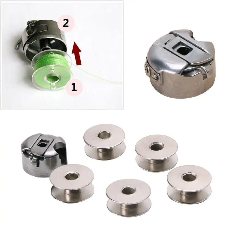 

6Pcs 5 Bobbin + 1 Bobbin Case Set Industrial Sewing Machine D7WE