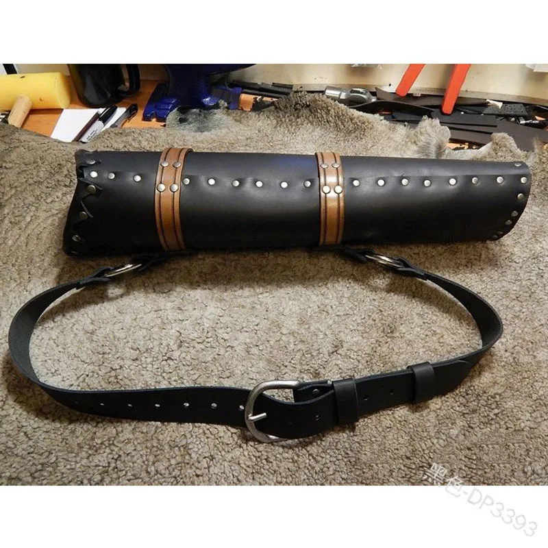 Стремпанк Средневековый ручной ланцет Традиционная стрельба из лука Монгольский ударник Кожаный держатель стрел для косплея и охоты.