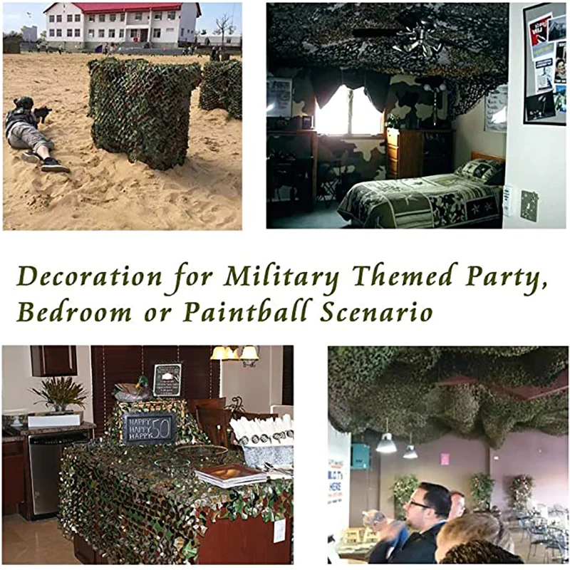 Камуфляжная сетка Camo Netting для засады, идеально подходит для защиты от солнца во время кемпинга, стрельбы, больших рулонов, охоты, декорации и защиты от солнца.