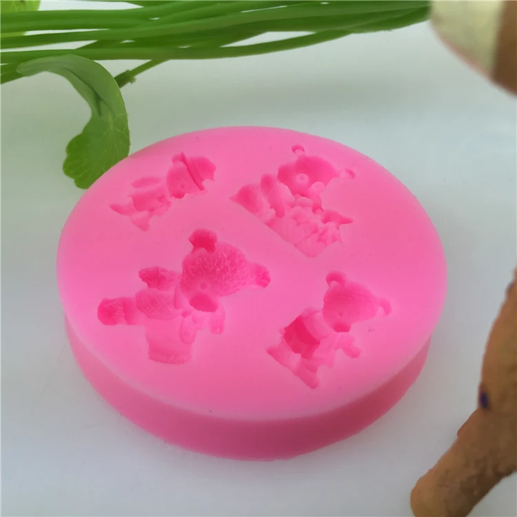 Силиконовая 3d форма сделай сам в виде медведя из мультфильма Тедди фигурка