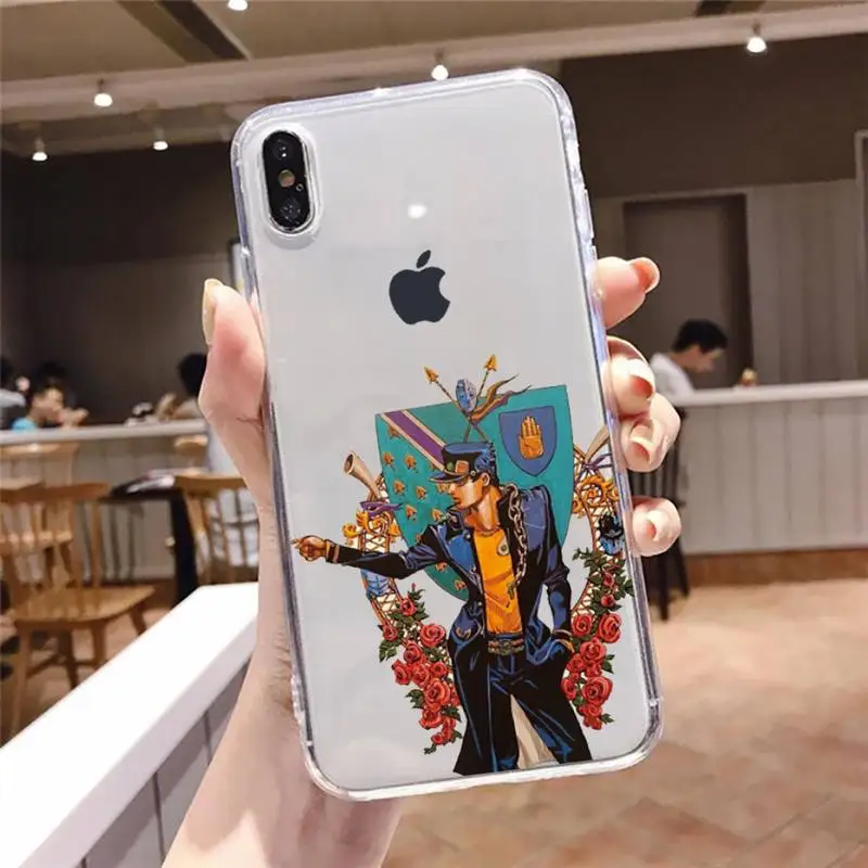 

Anime JoJo Killer Queen Phone Case Transparent soft For iphone 5 5s 5c se 6 6s 7 8 11 12 plus mini x xs xr pro max