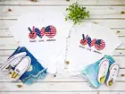 Peace Love Америка взрослый и детская патриотическая майка, хлопковый топ с короткими рукавами, футболка с круглым вырезом в стиле Харадзюку уличная мода; Прямая поставка