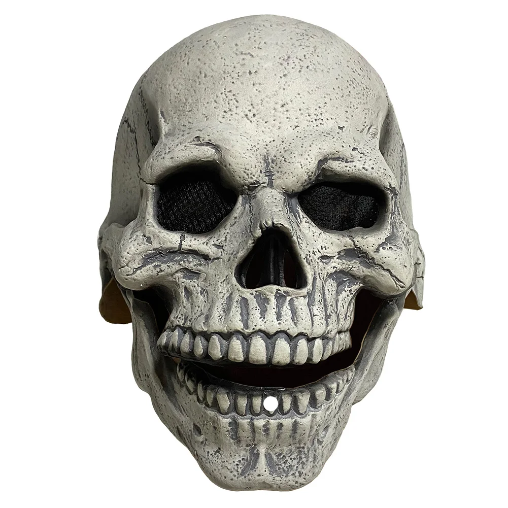 

Full Head Latex Skull Mask Helmet with Movable Jaw Masquerade Halloween Party Costume Props