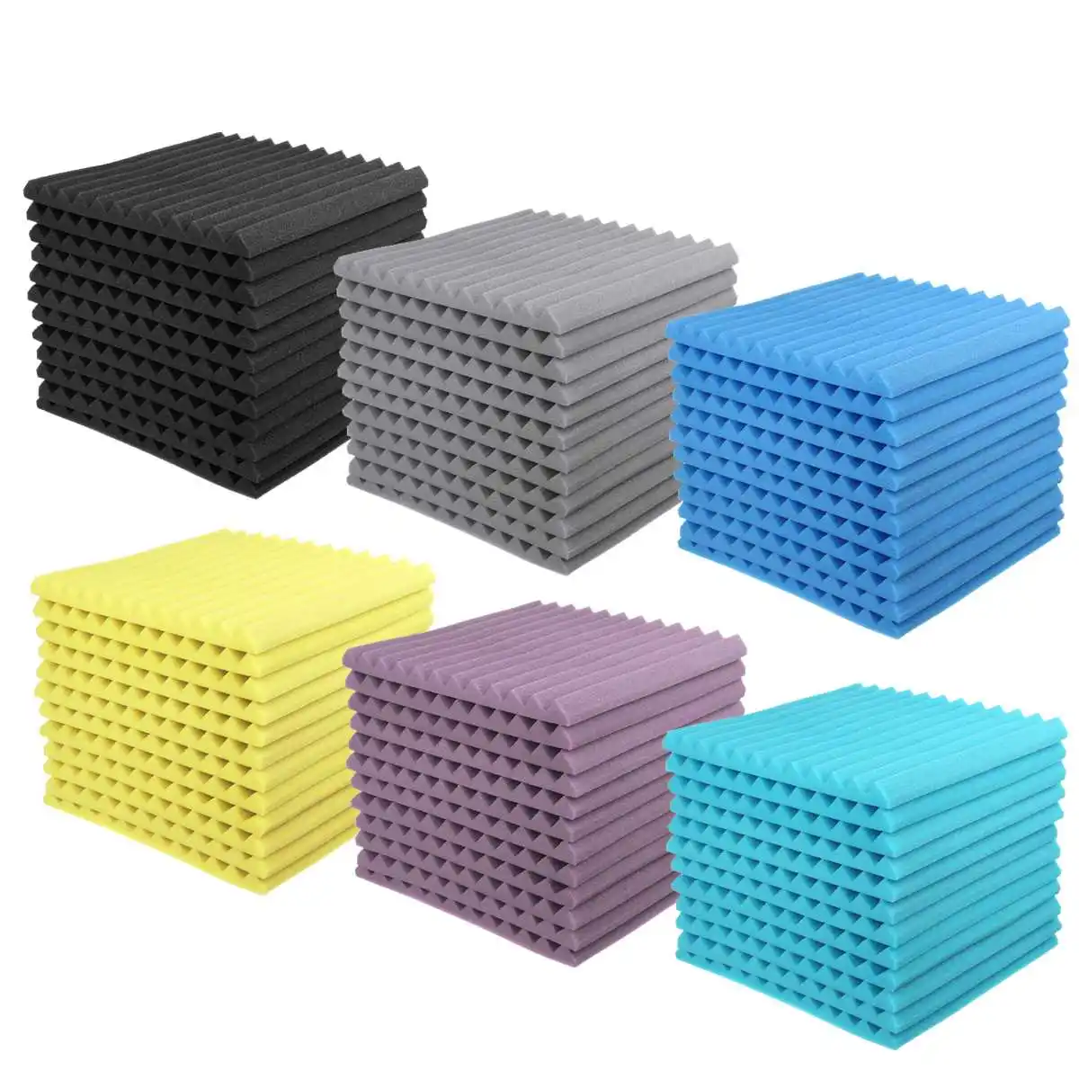 

18pcs 30X30CM Studio Acoustic Foams Panels Sound Insulation Foam Soundproofing Sound Treatment Room Absorption Tiles Wall Trim