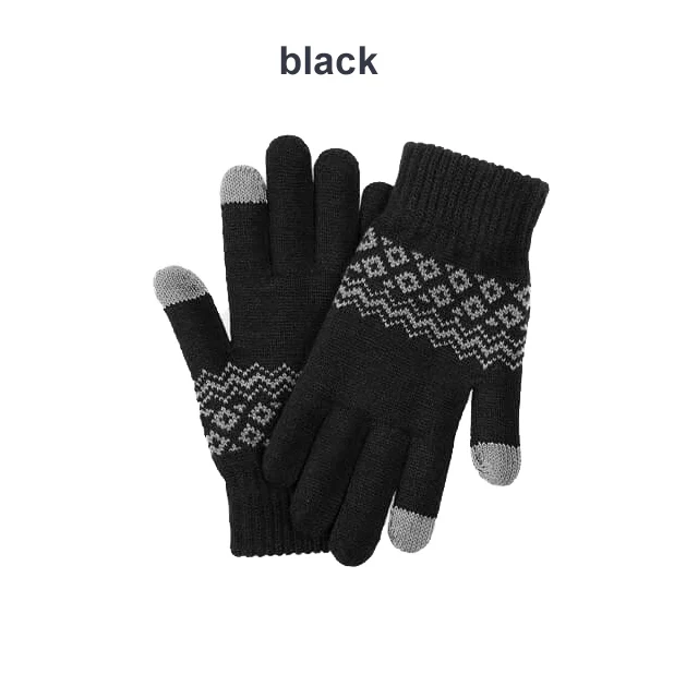 Black Xiaomi Mijia youpin FO, 1 пара, перчатки для сенсорного экрана, зимние теплые бархатные перчатки для езды на мотоцикле, перчатки на полный палец - Цвет: Black