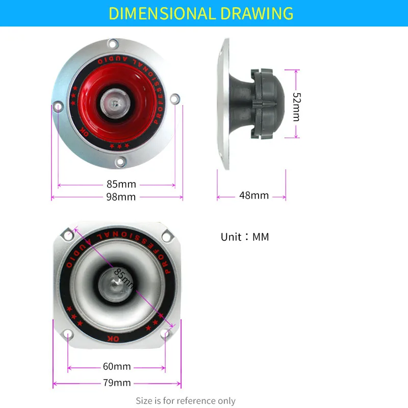 4 дюймовый цветной мигающий Высокочастотный динамик UNISIAN с музыкальным