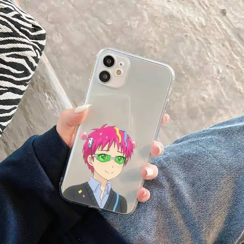 

Saiki Kusuo Phone Case Transparent Clear for iPhone 11 12 mini pro XS MAX 7 8 6 6S Plus X 5S SE 2020 XR