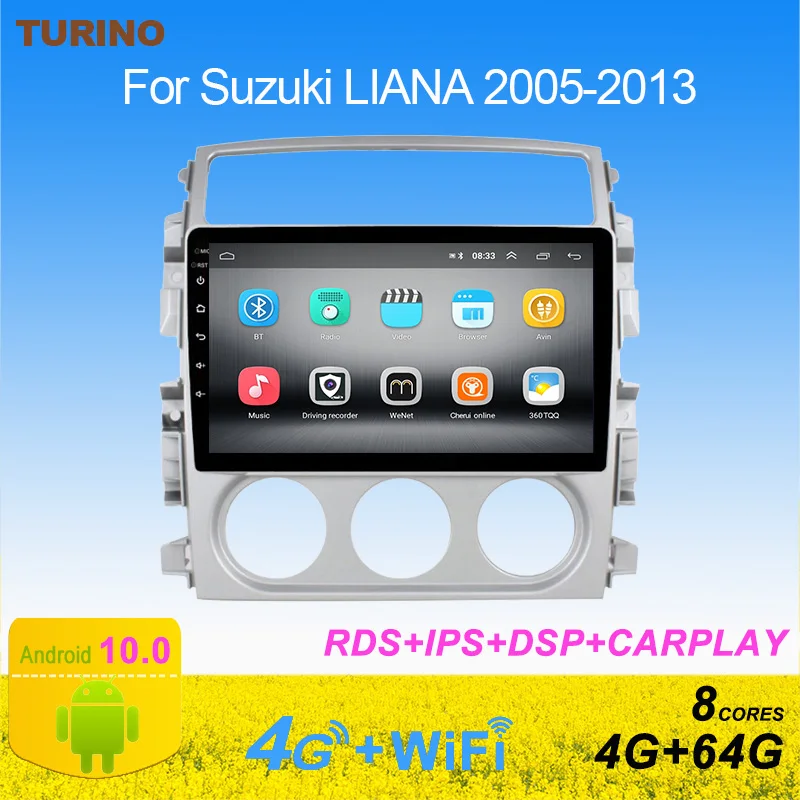 Автомобильный радиоприемник TURINO 9 'IPS Android10.0 для Suzuki LIANA 2005 2006 2007 2013