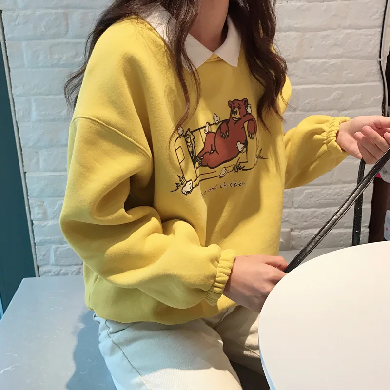 

Autumn hoodie female Korean version tide loose INS coat students long sleeves spring couples outfit clothes female
