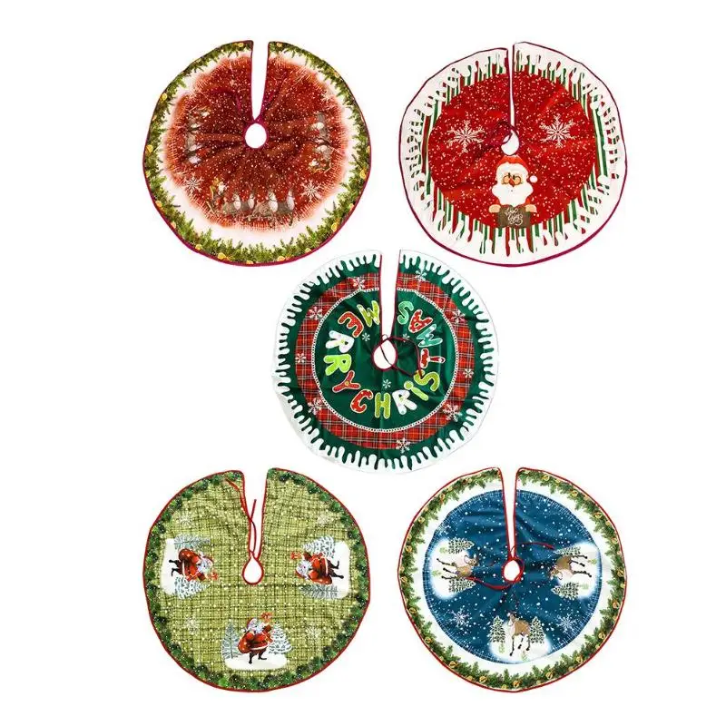 Нетканая юбка для рождественской елки фартуки круглый ковер с изображением