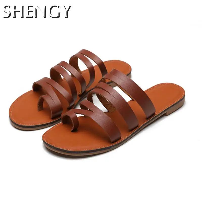 Женские шлёпанцы для женщин Ретро бретели женские тапочки желтого цвета на