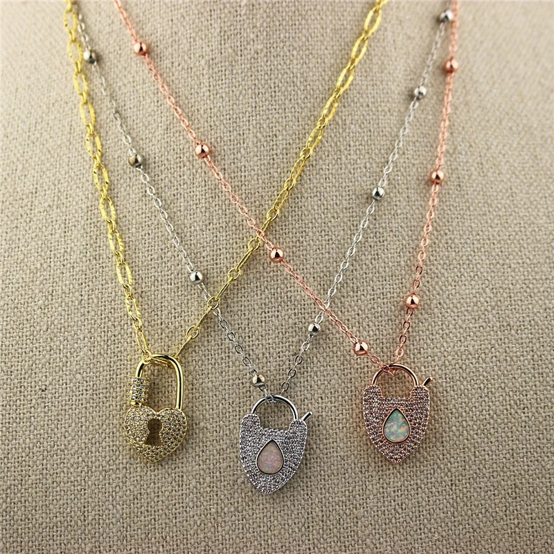 Цепочка с подвеской фианитами 19 дюймов 5 шт./лот|Ожерелья подвеской| |