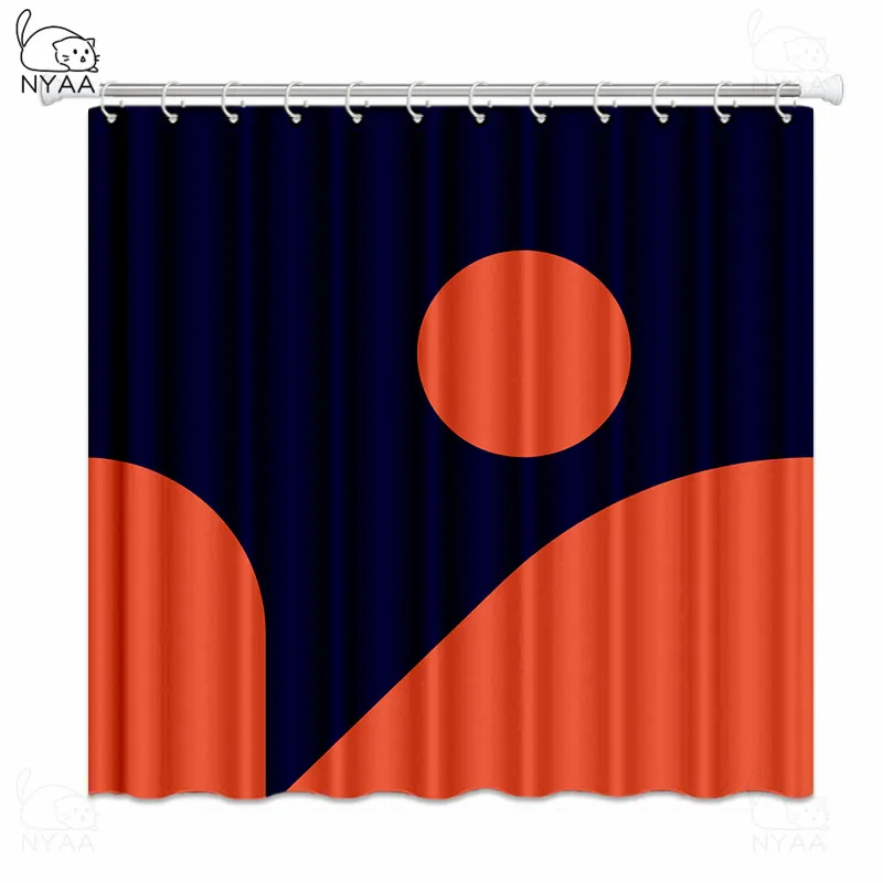 

NYAA Colorful Geometry Shower Curtain 3d Bathroom Curtain With Hooks Decorative Partition Screen Polyester Washable Cloth