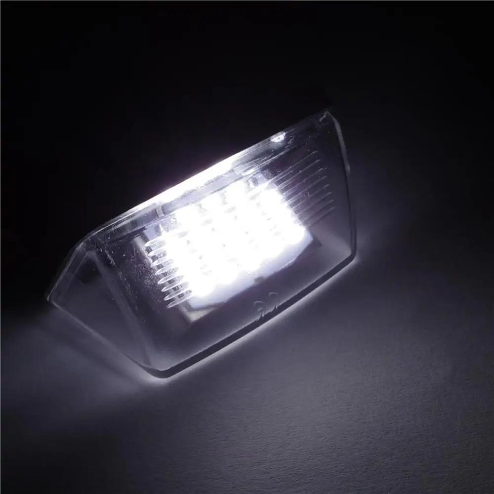 

18 LED 2Pcs License Plate Lights Lamp For Peugeot 206 207 307 308 406 Citroen C3/C4/C5/C6 6500K White Light License Plate Lights