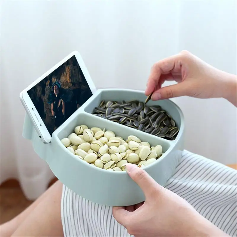 

Living Room Ladybug Shape Lazy Snack Bowl Plastic Snack Storage Box Bowl Lazy Fruit Melon Seeds Plate Bowl With Phone Holder