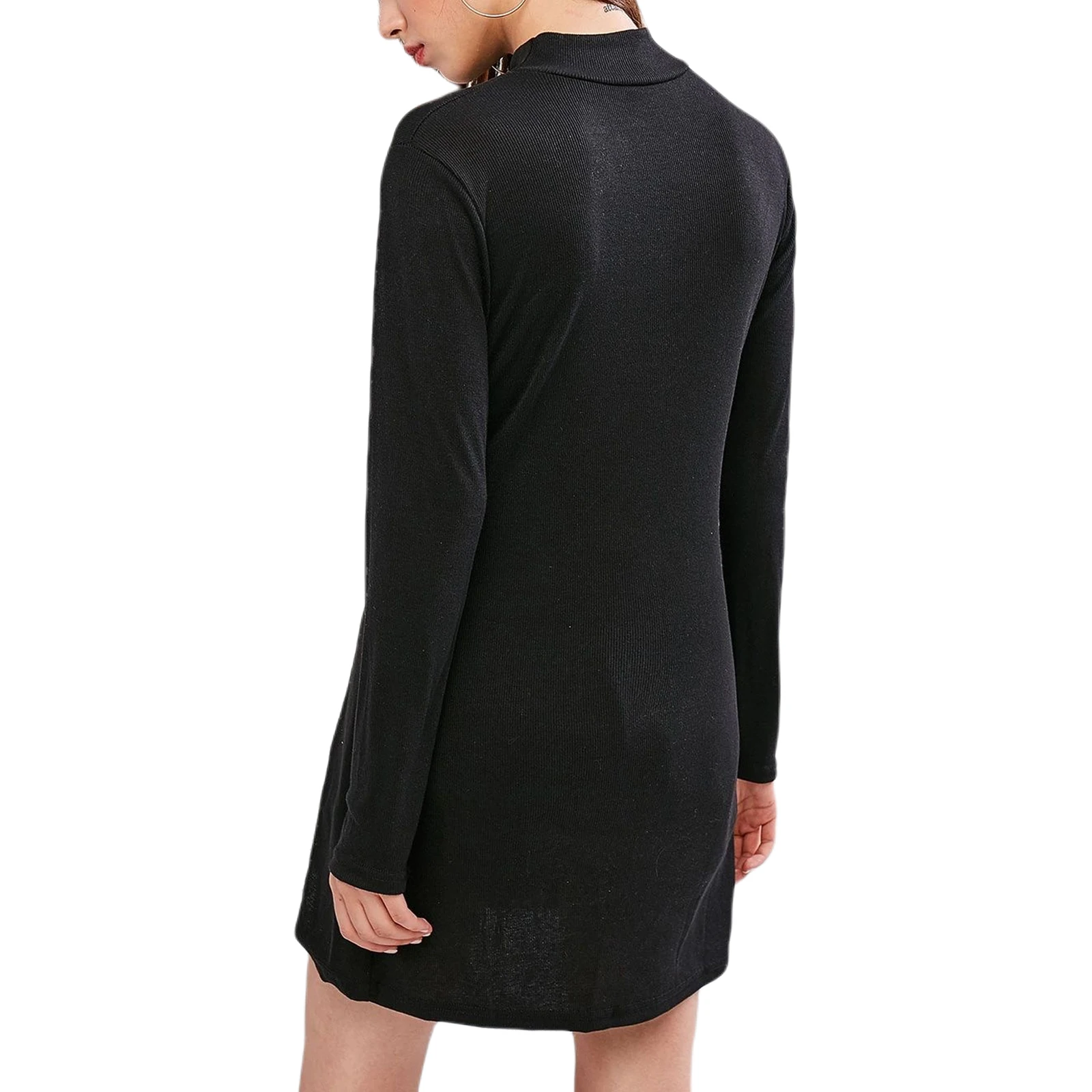 Женский сексуальный вязаный свитер для девочек Однотонный Цвет с длинным