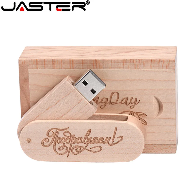 Корабль (свободный изготовленный на заказ логотип) Деревянные USB + коробка флеш