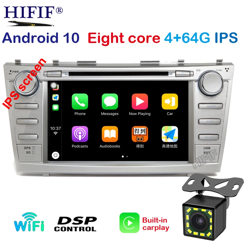 4G RAM 2 Din Octa Core 8&quot Android 10 Car DVD GPS Navigation For Toyota Camry 2007 2008 2009 2010 Head Unit Stereo radio | Автомобили и