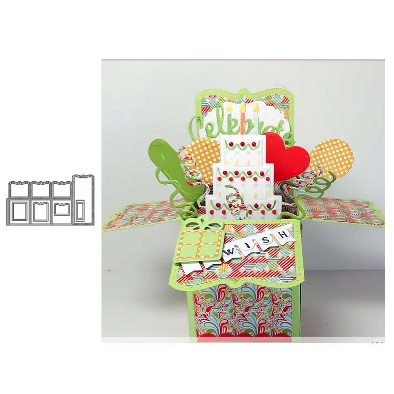 

JC Metal Cutting Dies Gift Box Shape Frame Template Scrapbook Handmade Paper DIY Card Make Stencil Craft Mold Mould Model Decor