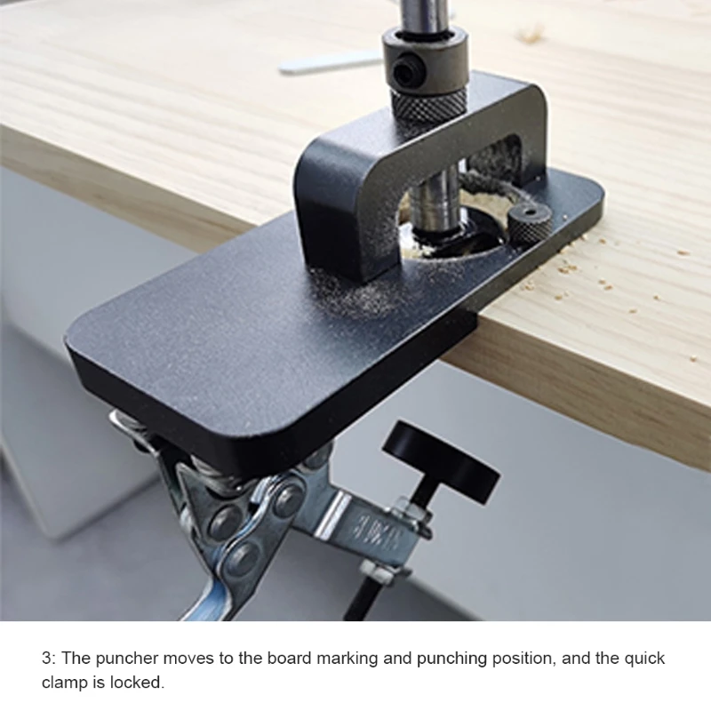 

35mm Hinge Hole Jig Drill Guide Locator Set with Fixture Aluminum Alloy Hole Opener Template Woodworking Door Cabinets M09 21