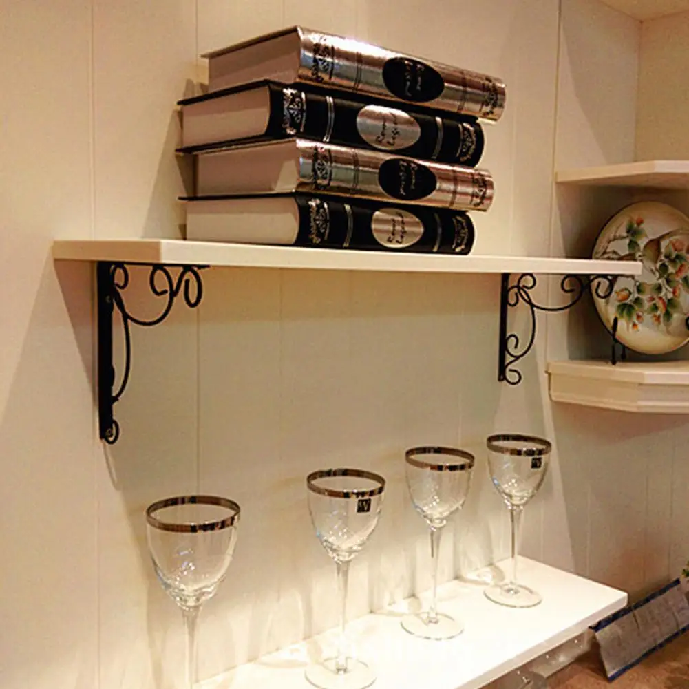 4 шт. кронштейны для полки железные настенные экономии пространства DIY открытые