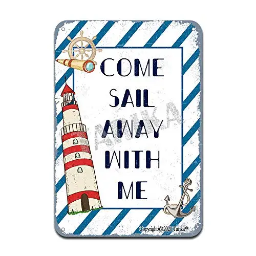 

Come Sail Away with Me Iron Poster Painting Tin Sign Vintage Wall Decor for Cafe Bar Pub Home Beer Decoration Crafts