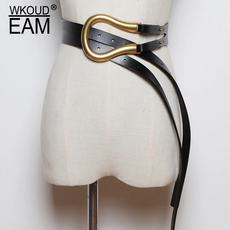 WKOUD EAM 2020 новый модный осенний ремень для женщин из коровьей кожи металлические