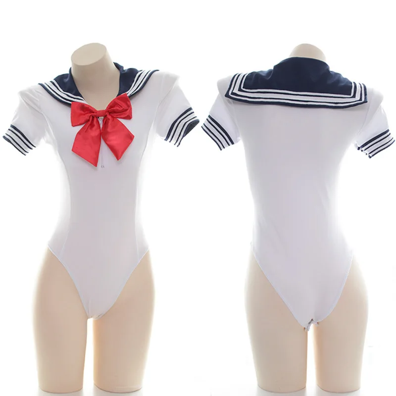Women girl Sexy Fantasy costume Japanese Schoolgirl sailor Bodysuit Fancy Cosplay Costume | Тематическая одежда и униформа