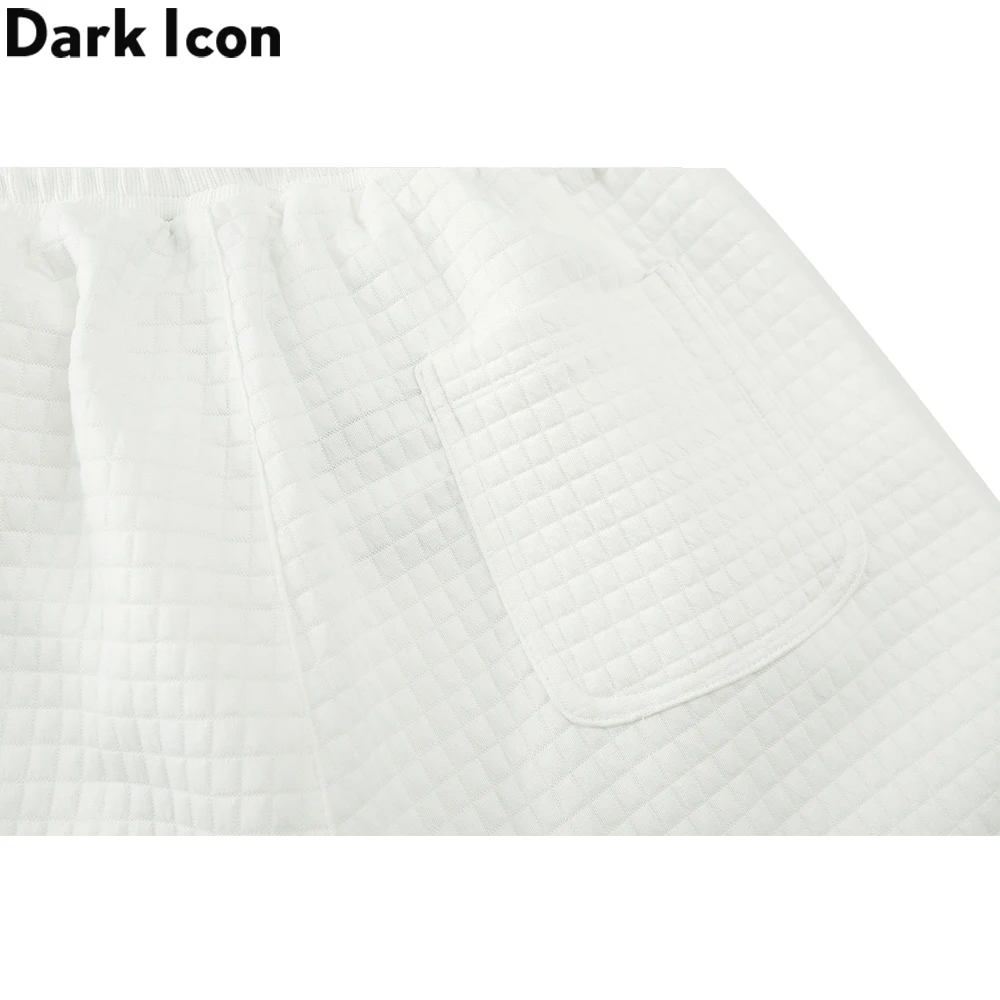 

Dark Icon Elastic Waist Straight Mens Shorts Side Split Casual Shorts for Men 3 Colors
