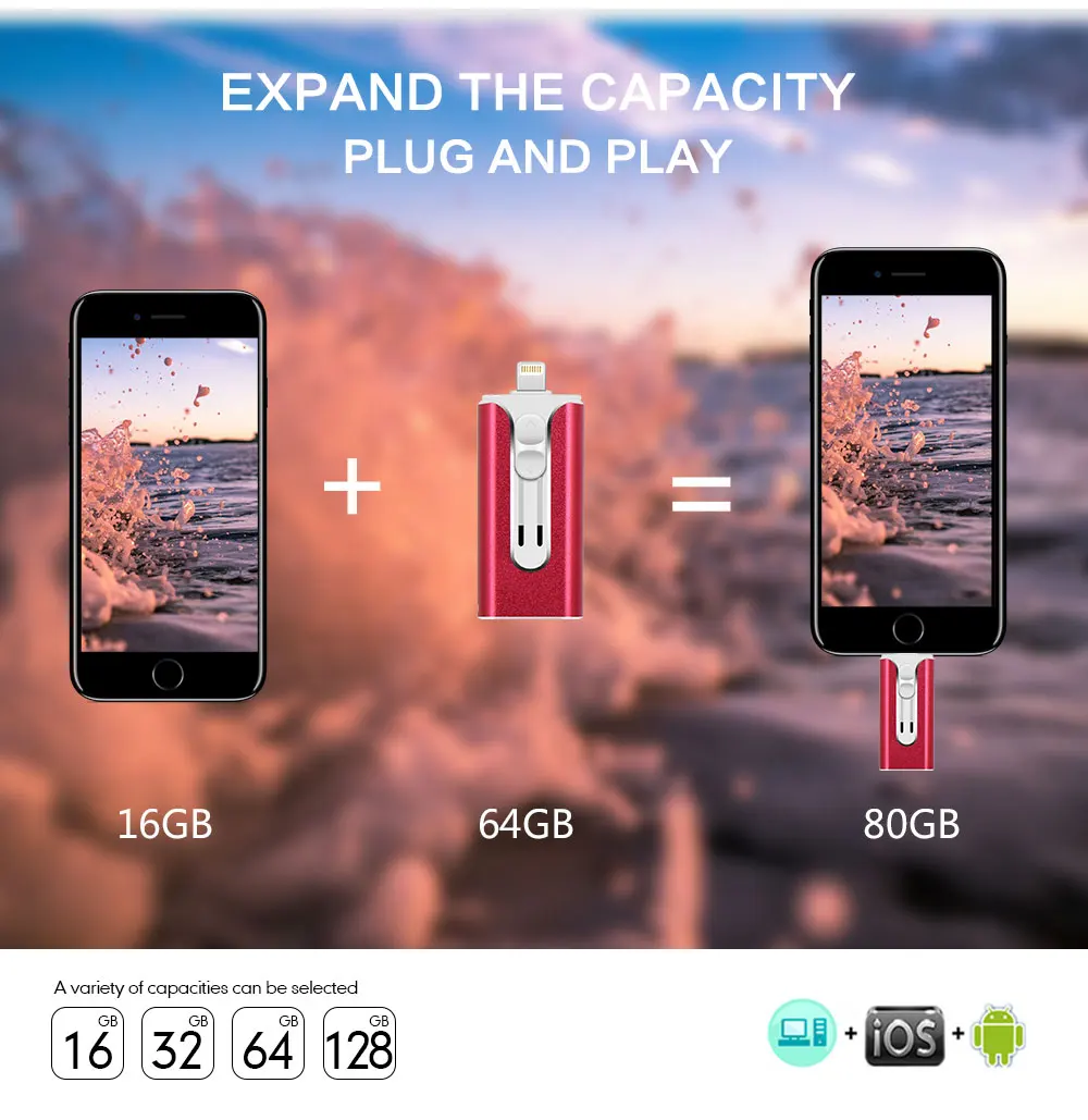 USB флеш-накопитель USB флэш-накопитель для iPhone Xs Max X 8 7 6 iPad 8/16/32/64 ГБ/128 256 ГБ флеш-накопитель USB ключ MFi USB флеш-диск