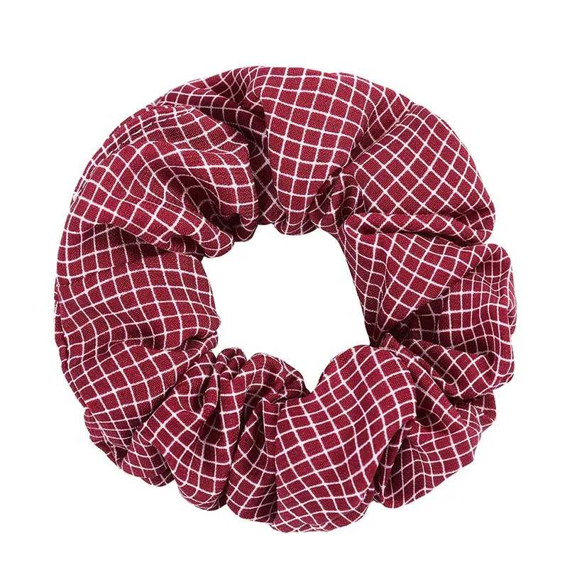 Женская резинка для волос с принтом в клетку эластичная Корейская повязка на