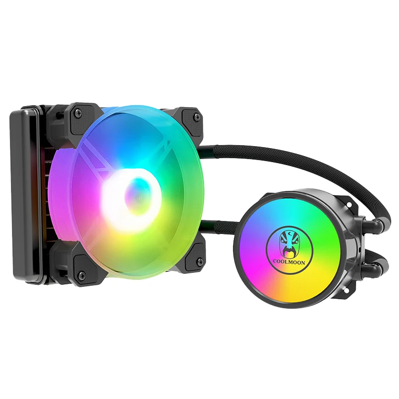 

COOLMOON 120 мм RGB светодиодный вентилятор 4 Pin PWM Процессор водяного охлаждения радиатора подходит для iPhone X/iphone AMD Многоплатформенный Процессор р...