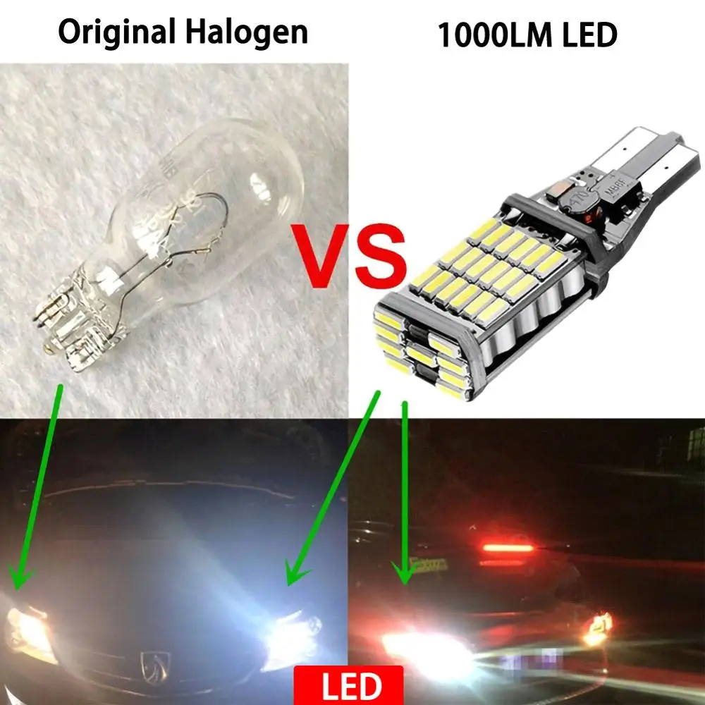 10 шт. супер яркий T15 W16W 921 45 SMD светодиодный 4014 автомобильный Canbus фонарь заднего