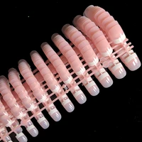 wholesale 10set french fake toenails and false finger nails pre colored smooth surface acrylic fingernails meat pink color