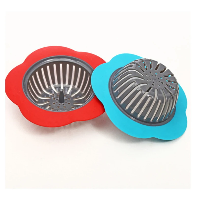 

New Hot Flower Shaped Silicone TPR Kitchen Sink Strainer Bathroom Shower Drain Sink Drains Cover sink colander Sewer Hair Filter