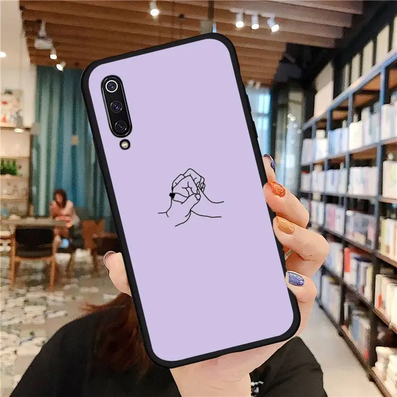 

purple Doodles Aesthetics Phone Case For Xiaomi Redmi 7 9t 9se k20 mi8 max3 lite 9 note 8 9s 10 pro