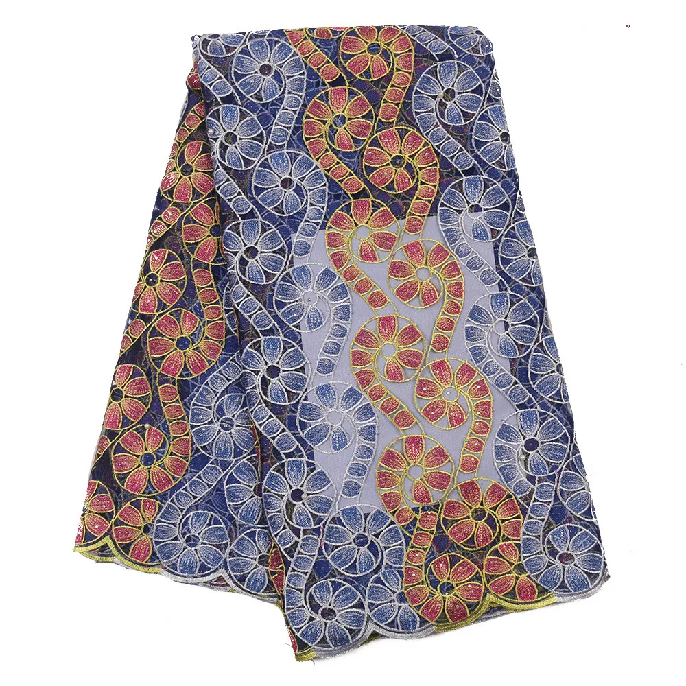 

Big Promotion African Beaded Lace Fabric 5 yards Embroidered Mesh Lace Fabric African Lace High Quality Lace with Stones NI3228