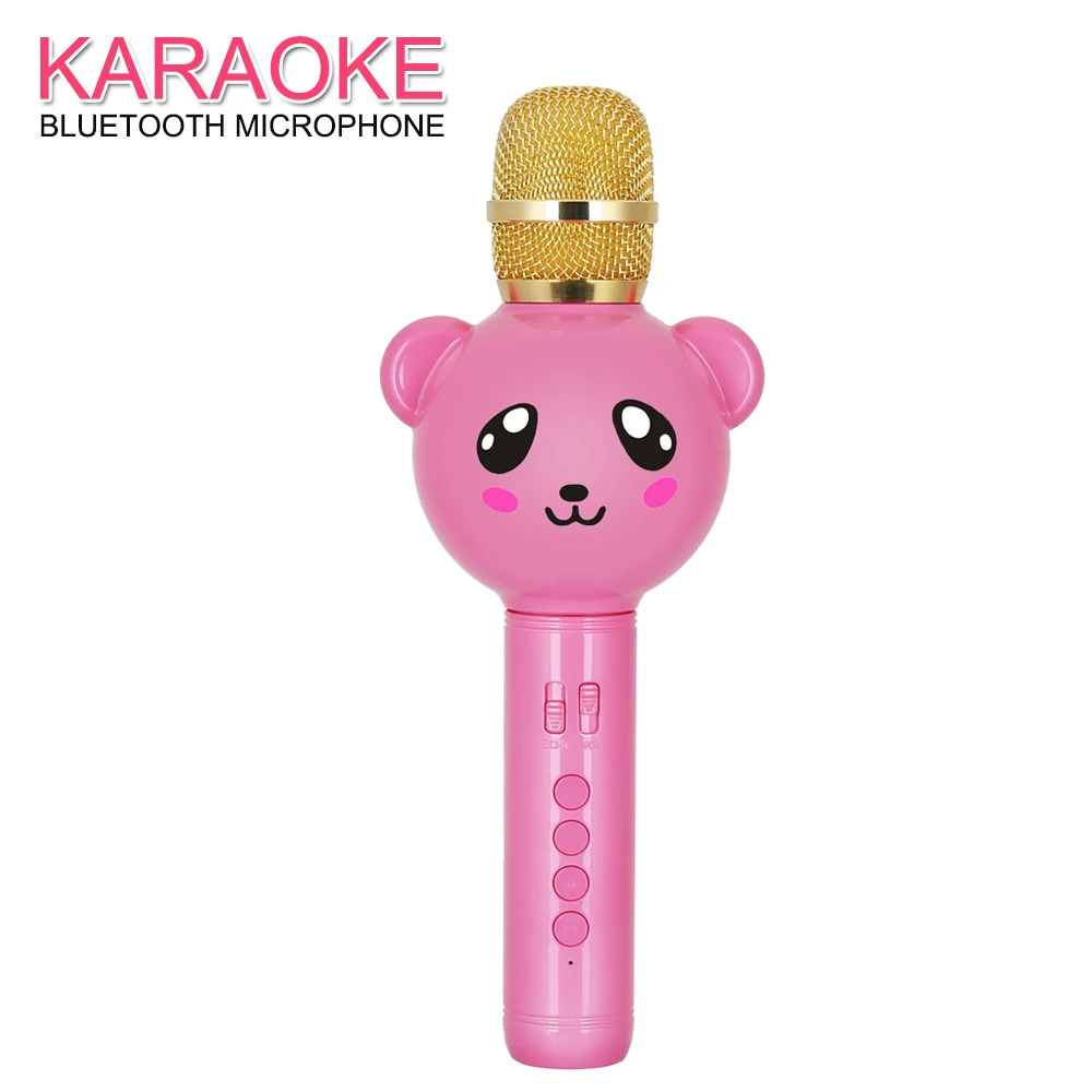 Беспроводной Детский караоке-микрофон милый плюшевый ручной микрофон пение