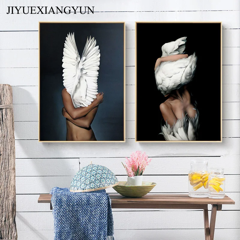 Современная фигура леди голова цветок картина домашний декор Скандинавская