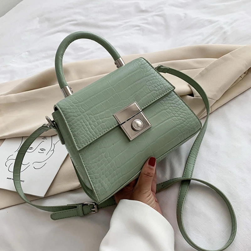 

Quality Soft Crocodile Leather Handbags Women Crossbody Bags 2021 New Vintage Ladies Messenger Bag Casual Totes Female Purses