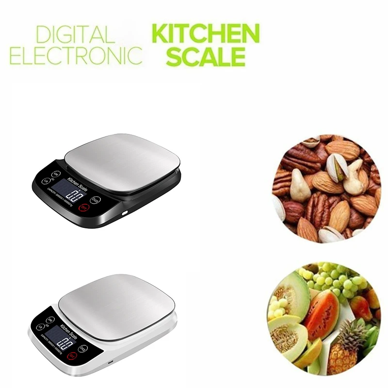 Водонепроницаемые цифровые кухонные весы бытовые с ЖК-дисплеем зарядка через USB