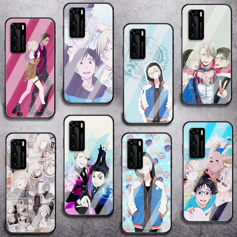 

Anime Yuri On Ice Tempered Glass Phone Case Cover For Huawei Honor Mate P 8 9 10 20 30 40 A X I Pro Lite Smart 2019 Tpu Shell