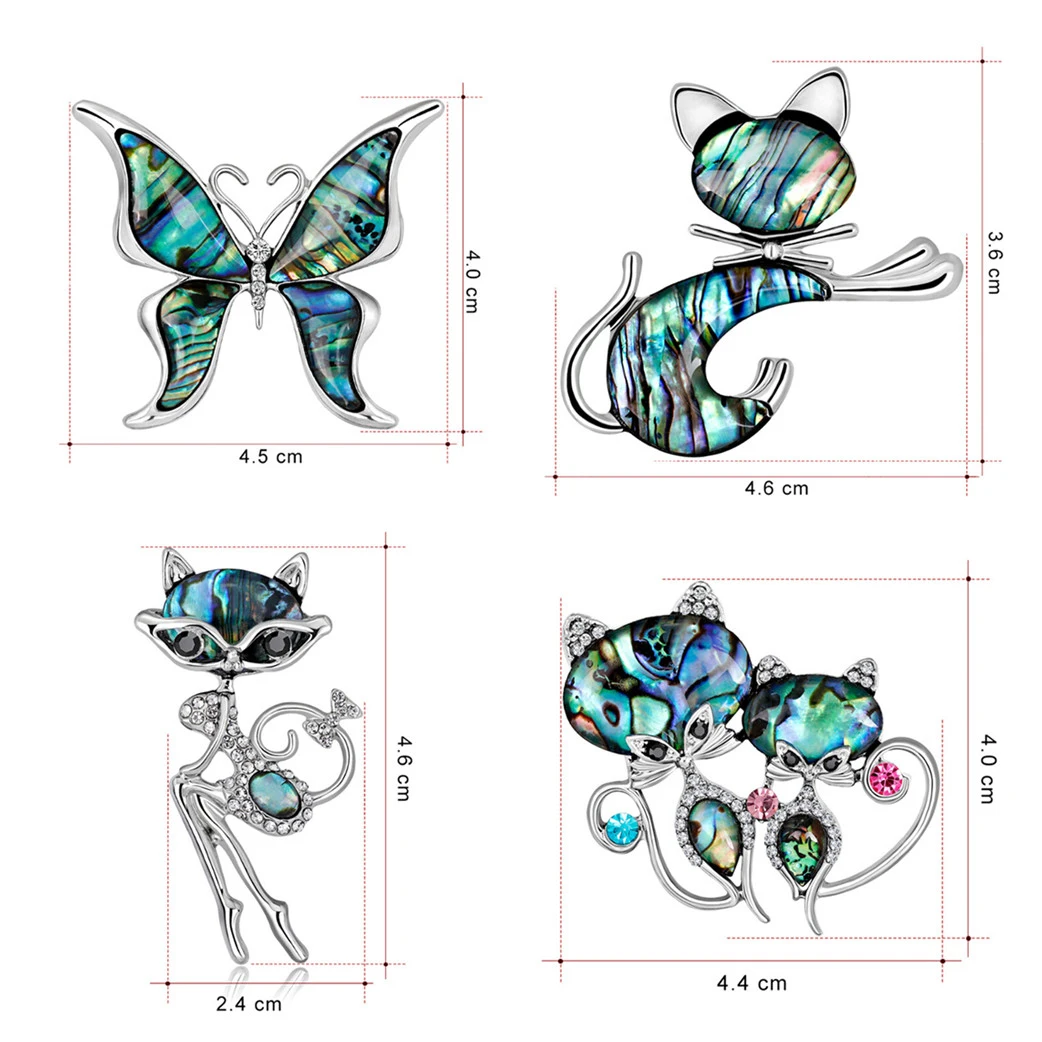 

Scarves Women Jewelry Bird Owl Feather Cat Fox Natural Abalone Shell Animal Patterns Brooches And Pins Gift