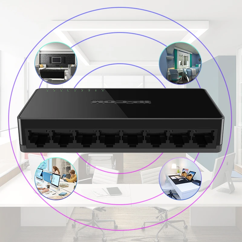 Сетевой коммутатор JSMAX JSF1008-S 8 RJ45 10/100 м поддержка подключения к веб-камере |