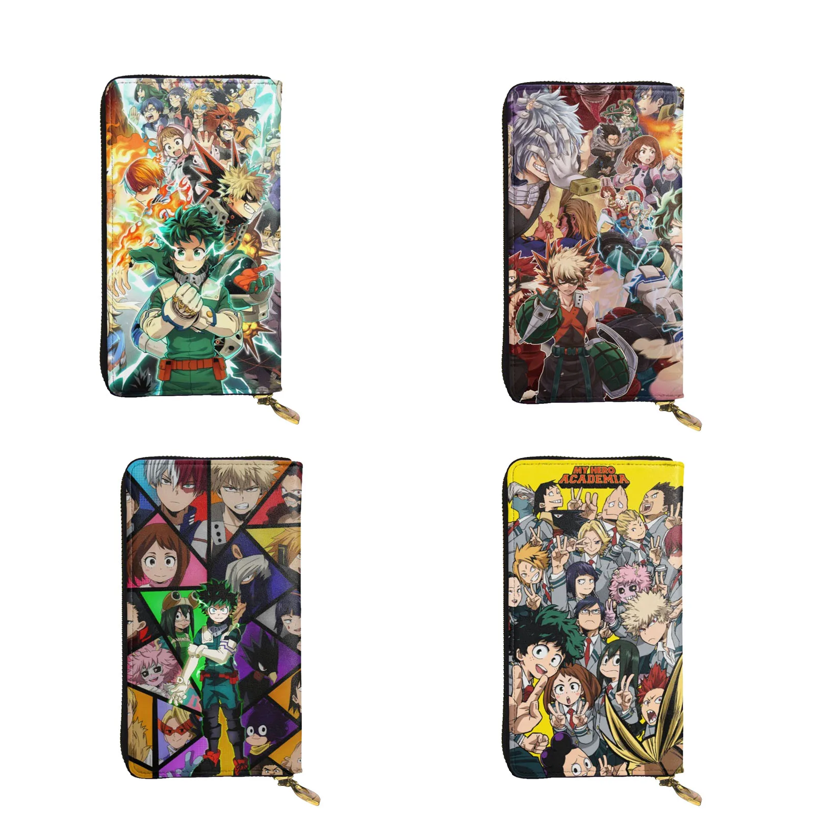 

Кожаный кошелек с аниме «Моя геройская Академия», чехол для сотового телефона, кобура, сумка-Органайзер, кошелек на молнии, клатч, сумочка, к...