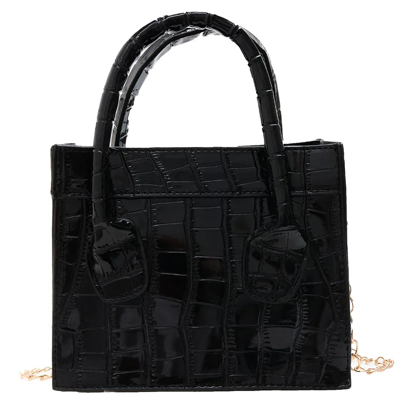 

Crocodile Pattern Fashion Retro Small Square Bag Fashion Shoulder Bag Personality Chain Western Style Messenger Bag
